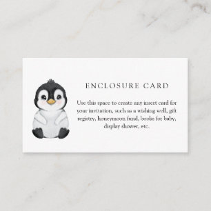 Winter Penguin Baby shower aangepaste behuizing Ka Informatiekaartje