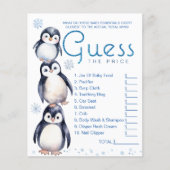 Winter Penguin Baby shower Game Sheet Flyer (Voorkant)