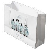 Winter Penguin Baby Shower Groot Cadeauzakje (Voorkant Gekanteld)