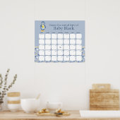 Winter Penguin Baby shower raadt de vervaldatum Poster (Keuken)