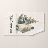 Winter Penguin “Best Mom Ever” Design Bad Handdoek (Handdoek)