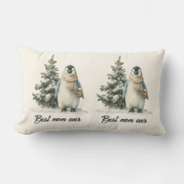 Winter Penguin “Best Mom Ever” Design Kussen