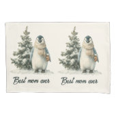 Winter Penguin “Best Mom Ever” Design Kussensloop (Voorkant)