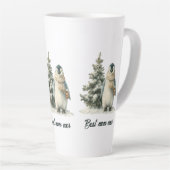 Winter Penguin “Best Mom Ever” Design Latte Mok (Rechterhoek)
