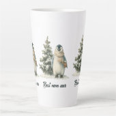 Winter Penguin “Best Mom Ever” Design Latte Mok (Voorkant)