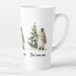 Winter Penguin “Best Mom Ever” Design Latte Mok