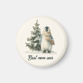 Winter Penguin “Best Mom Ever” Design Magneet (Voorkant)