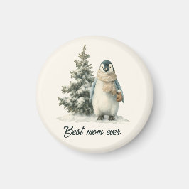 Winter Penguin “Best Mom Ever” Design Magneet