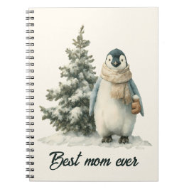 Winter Penguin “Best Mom Ever” Design Notitieboek