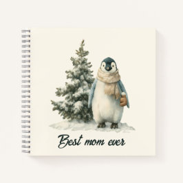 Winter Penguin “Best Mom Ever” Design Notitieboek