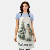 Winter Penguin “Best Mom Ever” Design Schort (Gedragen)