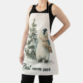 Winter Penguin “Best Mom Ever” Design Schort (Insitu)