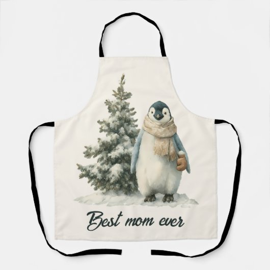 Winter Penguin “Best Mom Ever” Design Schort (Voorkant)
