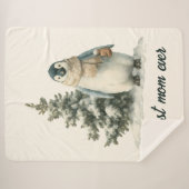 Winter Penguin “Best Mom Ever” Design Sherpa Deken (Voorkant (horizontaal))