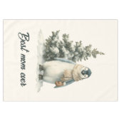 Winter Penguin “Best Mom Ever” Design Tafelkleed (Voorkant (Horizontaal))