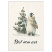 Winter Penguin “Best Mom Ever” Design Tafelkleed (Voorkant)