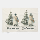 Winter Penguin “Best Mom Ever” Design Theedoek (Horizontaal)