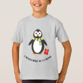Winter penguin cute playful christmas customize t-shirt (Voorkant)