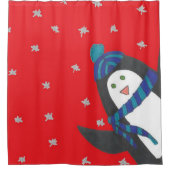 Winter Penguin Douchegordijn (Voorkant)