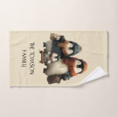 Winter Penguin Family Personalized Design Bad Handdoek (Handdoek)