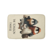 Winter Penguin Family Personalized Design Badmat (Voorkant)