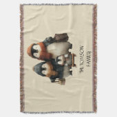 Winter Penguin Family Personalized Design Deken (Voorkant Verticaal)