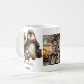 Winter Penguin Family Personalized Design Koffiemok (Voorkant links)