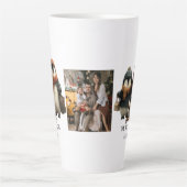 Winter Penguin Family Personalized Design Latte Mok (Voorkant)