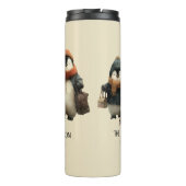 Winter Penguin Family Personalized Design Thermosbeker (Achterkant)
