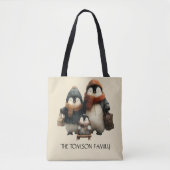 Winter Penguin Family Personalized Design Tote Bag (Voorkant)