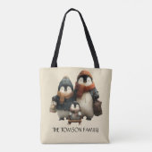 Winter Penguin Family Personalized Design Tote Bag (Achterkant)