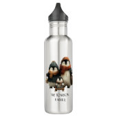 Winter Penguin Family Personalized Design Waterfles (Links)