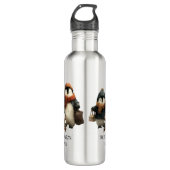 Winter Penguin Family Personalized Design Waterfles (Voorkant)