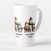 Winter Penguin Family with Snowman Latte Mok (Rechterhoek)
