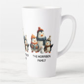 Winter Penguin Family with Snowman Latte Mok (Rechts)