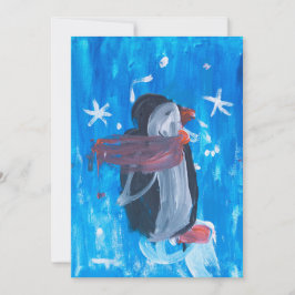 Winter Penguin Feestdagenkaart