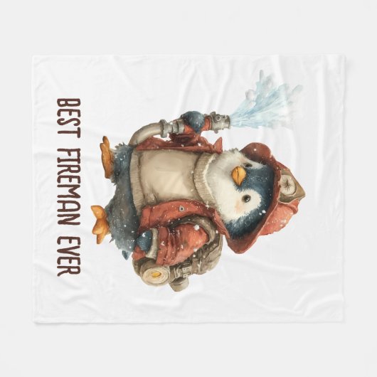 Winter Penguin Firefighter Ping Pong Paddle Fleece Deken (Voorkant (Horizontaal))