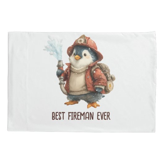 Winter Penguin Firefighter Ping Pong Paddle Kussensloop (Achterkant)