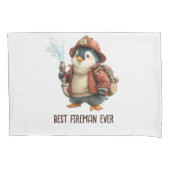 Winter Penguin Firefighter Ping Pong Paddle Kussensloop (Voorkant)