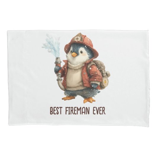 Winter Penguin Firefighter Ping Pong Paddle Kussensloop (Voorkant)