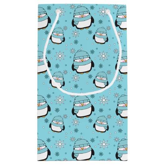 Winter Penguin Gift Bag (klein) Klein Cadeauzakje (Achterkant)