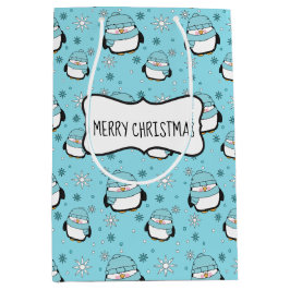 Winter Penguin Gift Bag (medium) Medium Cadeauzakje