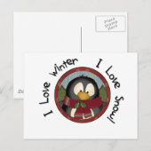 Winter Penguin Holiday Tshirts en Gifts Feestdagenkaart (Voorkant / Achterkant)