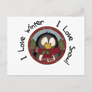 Winter Penguin Holiday Tshirts en Gifts Feestdagenkaart