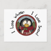 Winter Penguin Holiday Tshirts en Gifts Feestdagenkaart (Voorkant)