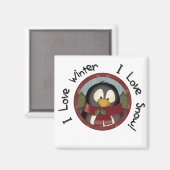 Winter Penguin Holiday Tshirts en Gifts Magneet (Voorkant / Achterkant)