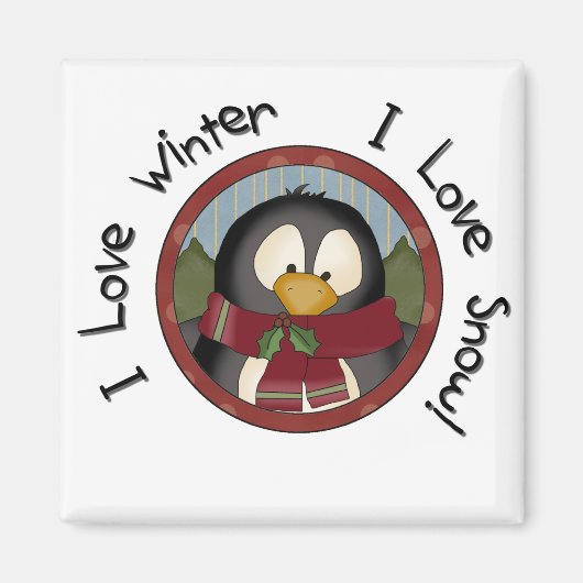 Winter Penguin Holiday Tshirts en Gifts Magneet (Voorkant)