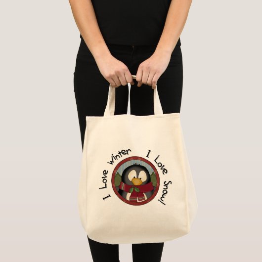 Winter Penguin Holiday Tshirts en Gifts Tote Bag (Voorkant (product))