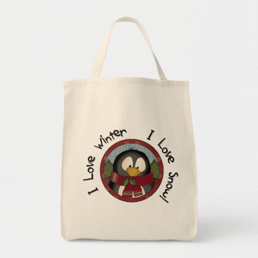 Winter Penguin Holiday Tshirts en Gifts Tote Bag (Voorkant)