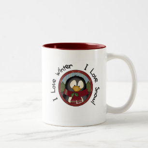 Winter Penguin Holiday Tshirts en Gifts Tweekleurige Koffiemok